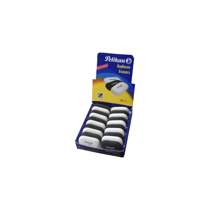 20 PEZZI - GOMMA PELIKAN SQUEEZY OVALE BIANCA/NERA 20 PEZZI - GOMMA PELIKAN SQUEEZY OVALE BIANCA/NERA