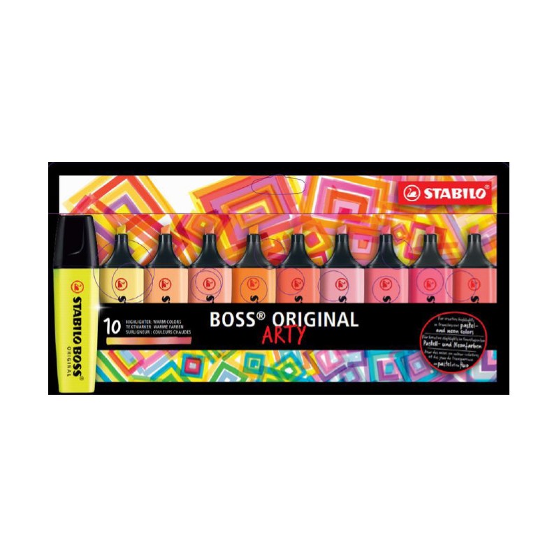 STABILO BOSS ORIGINAL Arty Warm Colors set 10 evidenziatori colori caldi assortiti 70/10-1-20 STABILO BOSS ORIGINAL Arty Warm Colors set 10 evidenziatori colori caldi assortiti 70/10-1-20
