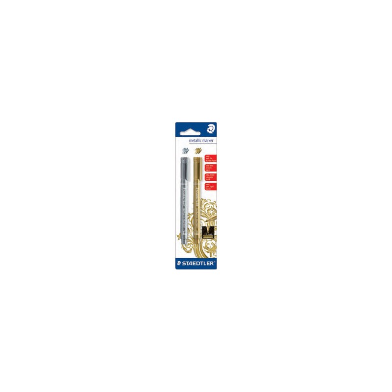 Marcatori metallici Staedtler oro + argento 2 pz Marcatori metallici Staedtler oro + argento 2 pz