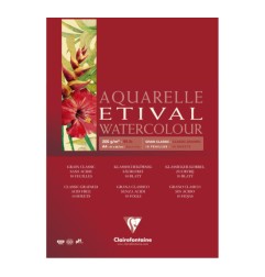 1 - BLOCCO AQUARELLO A4 200gr. 10fg COLLATO ETIVAL CLAIREFONTAINE 96374C