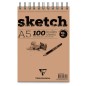 Blocco per schizzi Clairefontaine Sketch A5 90 g, 100 fogli, a spirale - 96606C Blocco per schizzi Clairefontaine Sketch A5 90 g, 100 fogli, a spirale - 96606C