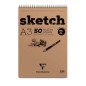 Blocco per schizzi Clairefontaine Sketch A3 90 g, 50 fogli, a spirale - 96902C Blocco per schizzi Clairefontaine Sketch A3 90 g, 50 fogli, a spirale - 96902C