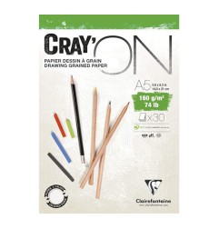 1 - BLOCCO DISEGNO A5 160gr. 30fg COLLATO CRAY'ON CLAIREFONTAINE 975026C