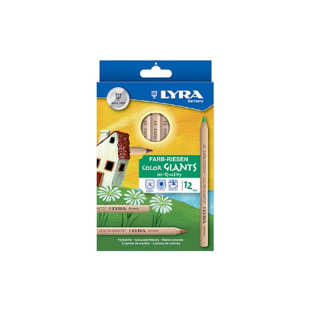 1 - FILA 12 pezzi Pastelli Lyra Color Giants nature assortiti L3931120