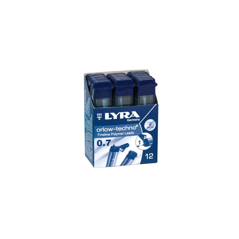 Lyra Orlow-Techno Mine per Portamine 0,7 mm Gradazione 2B 12 Tubi da 12 Mine L5002102 Lyra Orlow-Techno Mine per Portamine 0,7 mm Gradazione 2B 12 Tubi da 12 Mine L5002102