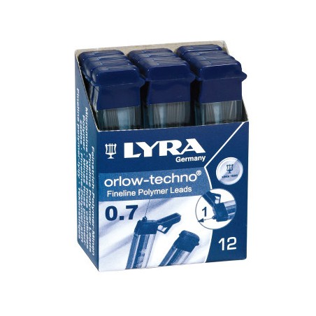 Lyra Orlow-Techno Mine per Portamine 0,7 mm Gradazione 2B 12 Tubi da 12 Mine L5002102
