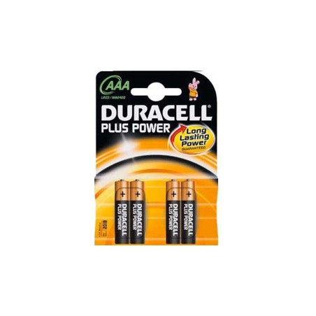 1 - Batterie alcaline Duracell Plus Power AAA 4 pz MN2400/LR03