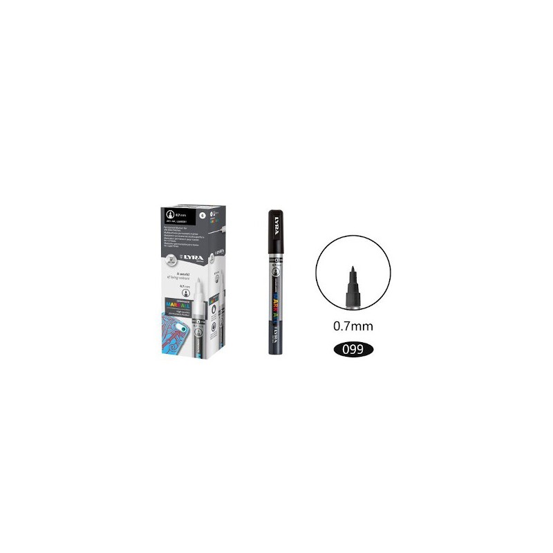 FILA 6 pz Marcatore Lyra Mark All graduate 0,7 mm nero L6800099 FILA 6 pz Marcatore Lyra Mark All graduate 0,7 mm nero L6800099