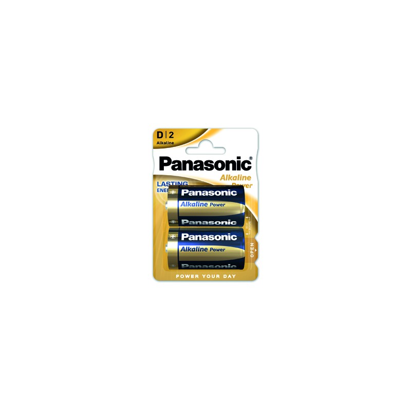 Panasonic Alkaline Power pile torcia D alcaline 1,5 V LR20 – blister 2 pezzi