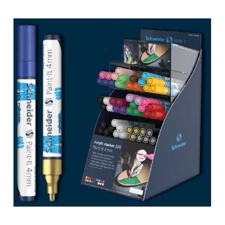 1 - 52 pz Marcatori acrilici Paint-it Schneider 4 mm assortiti 305672