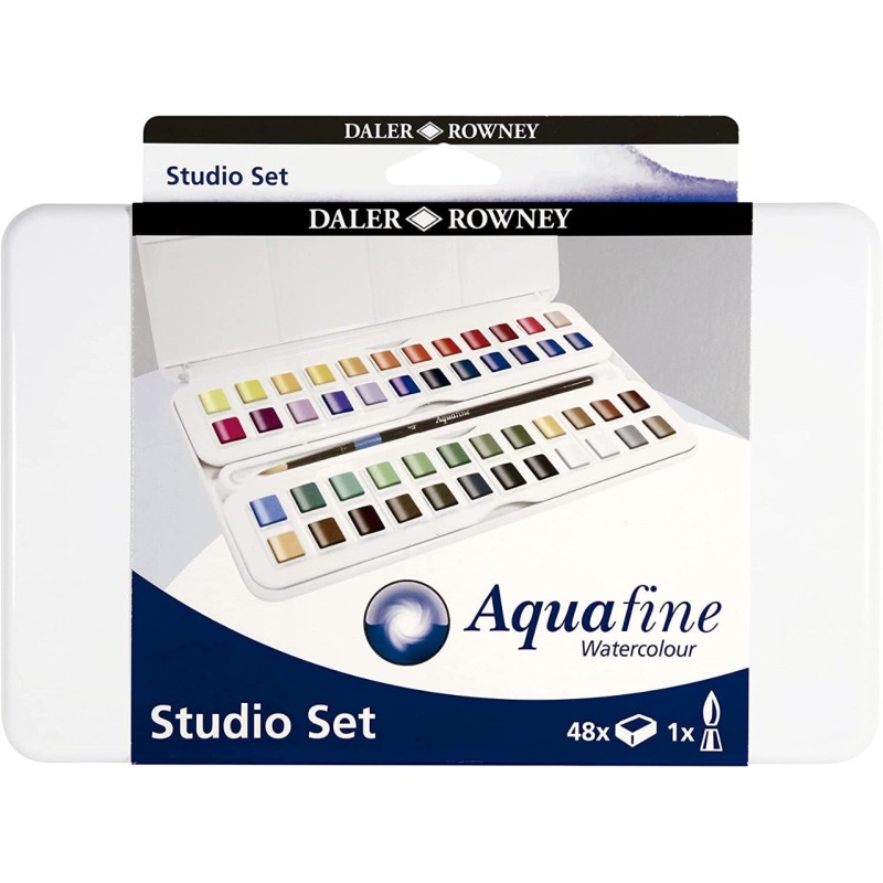 Daler-Rowney Aquafine set studio acquerelli 48 mezze godet D131900201 Daler-Rowney Aquafine set studio acquerelli 48 mezze godet D131900201