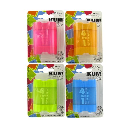 1 - KUM Temperamatite 4 Fori con Coperchio e Serbatoio Colorato Blister 1028322