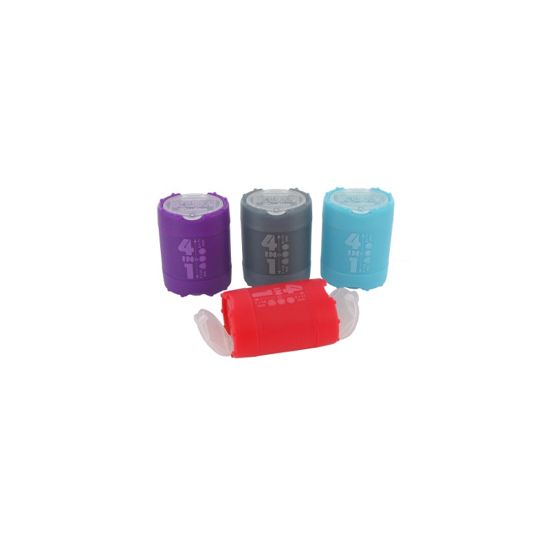 KUM Temperamatite 4 Fori con Coperchio e Serbatoio Colorato 20 Pezzi 3580521 KUM Temperamatite 4 Fori con Coperchio e Serbatoio Colorato 20 Pezzi 3580521