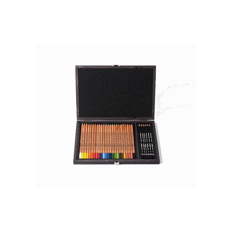 Lyra Rembrandt Polycolor e Art Design set 30 pezzi in scatola di legno L2004002 Lyra Rembrandt Polycolor e Art Design set 30 pezzi in scatola di legno L2004002