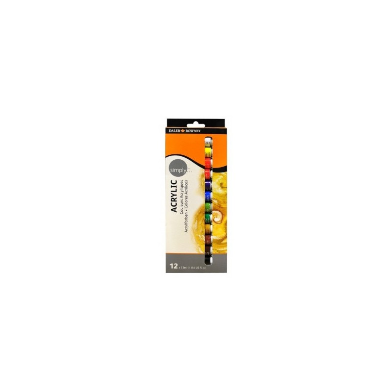 Daler-Rowney Simply set colori acrilici 12 tubetti da 12 ml D126500012 Daler-Rowney Simply set colori acrilici 12 tubetti da 12 ml D126500012