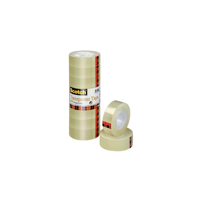 3M Scotch 550 Nastro trasparente 19mm x 33m polipropilene 8 rotoli 3M Scotch 550 Nastro trasparente 19mm x 33m polipropilene 8 rotoli
