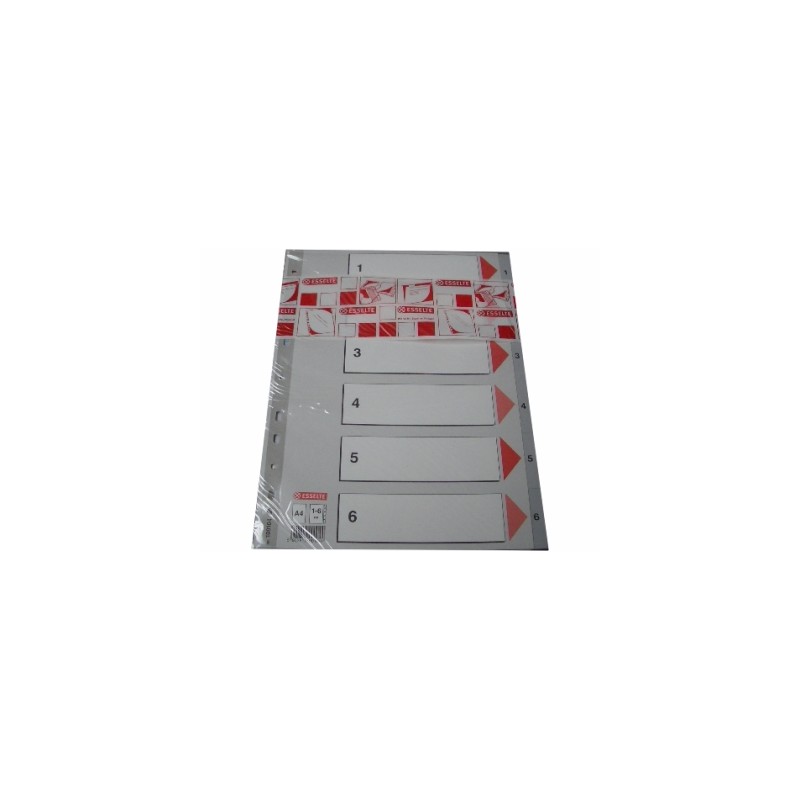 Esselte divisori rubrica A4 1/6 PLP tasti numerici grigi 100104