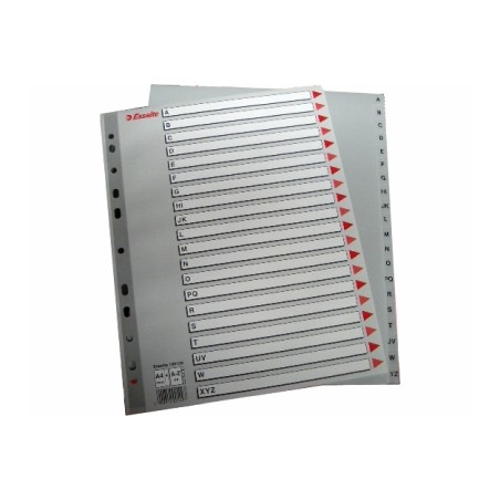 Rubrica Esselte alfabetica A-Z in polipropilene grigio, formato A4 Maxi 24x30 cm - 100129