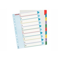 Rubrica Esselte numerica 1-10 con indice riscrivibile in cartoncino, formato A4 Maxi - 100208