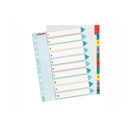 Rubrica Esselte numerica 1-10 con indice riscrivibile in cartoncino, formato A4 Maxi - 100208