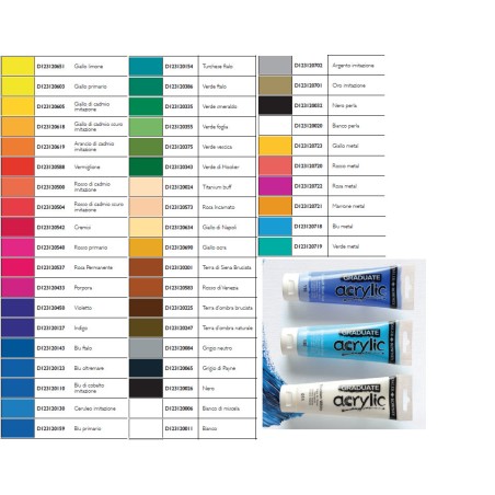1 - CANSON DALER ROWNEY Tempera ACRYL Colori Acrilici GRADUATE 120 mL Argento Imit. D123120702