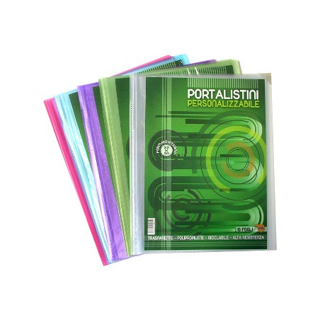 Portalistini Soft Display A4 10 Bustine Colori Assortiti Trasparenti