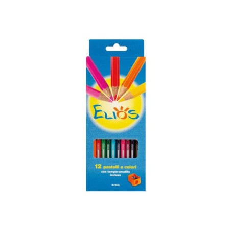 1 - 12 pz Pastelli Elios laccati con temperamatite Fila colori assortiti 2741