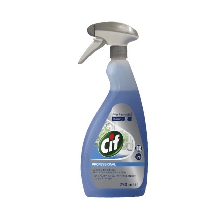 1 - DETERGENTE CIF VETRI E MULTIUSO PROFESSIONAL 750ml 7517905.Elimina efficacemente lo sporco e il grasso assicurando una finit