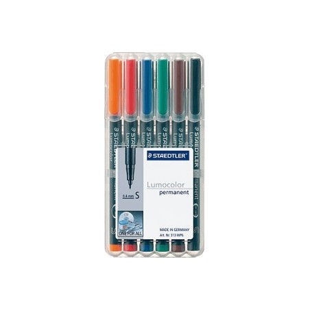 1 - STAEDTLER Penna Lumocolor permanente superfine 313 6 colori