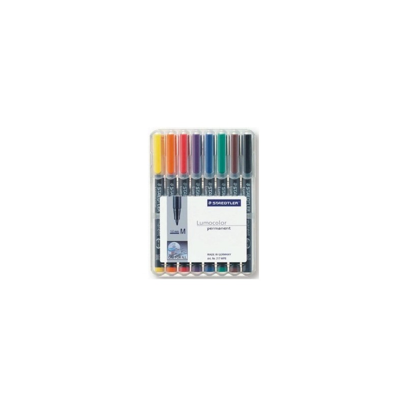 STAEDTLER Penna Lumocolor permanente punta media 317 8 colori STAEDTLER Penna Lumocolor permanente punta media 317 8 colori