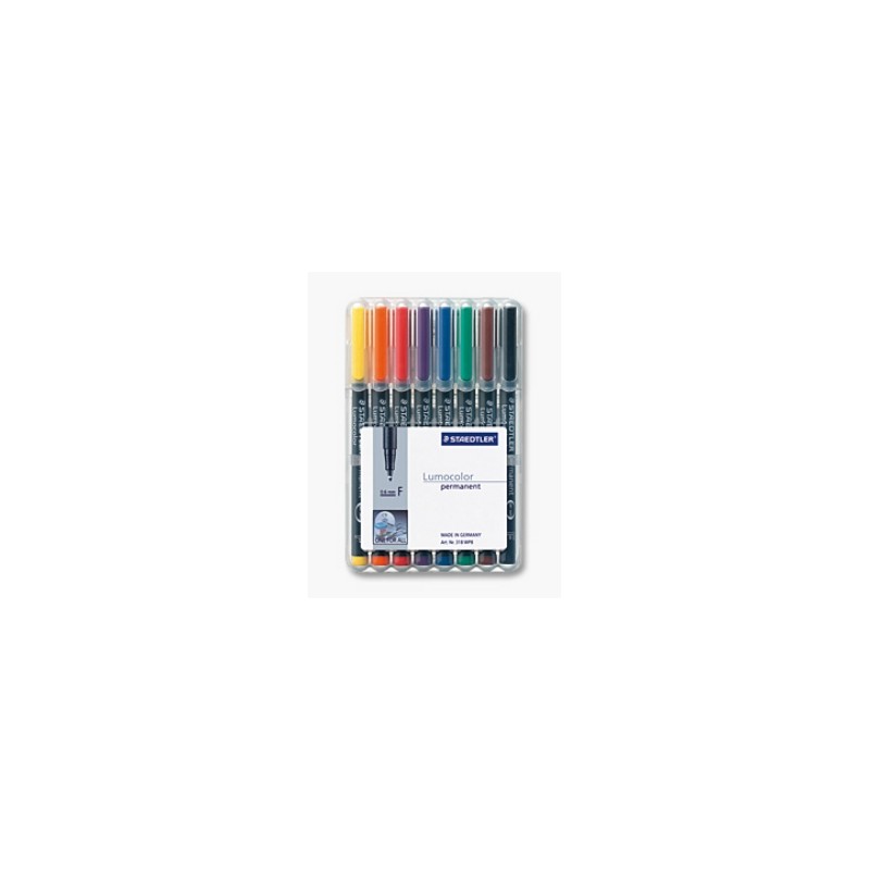 STAEDTLER Penna Lumocolor permanente punta fine 318 8 colori STAEDTLER Penna Lumocolor permanente punta fine 318 8 colori