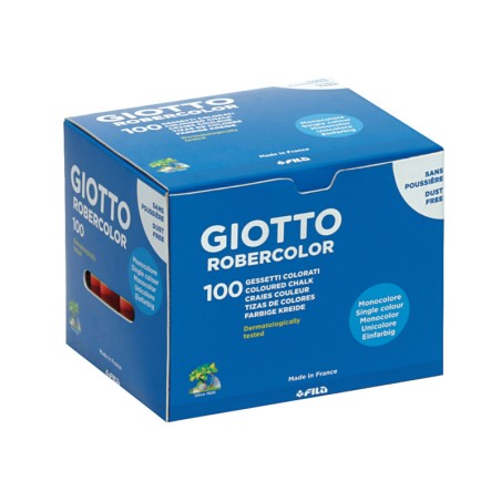 1 - FILA 100 PEZZI - GESSO TONDO ROSSO GIOTTO PER LAVAGNA  539603