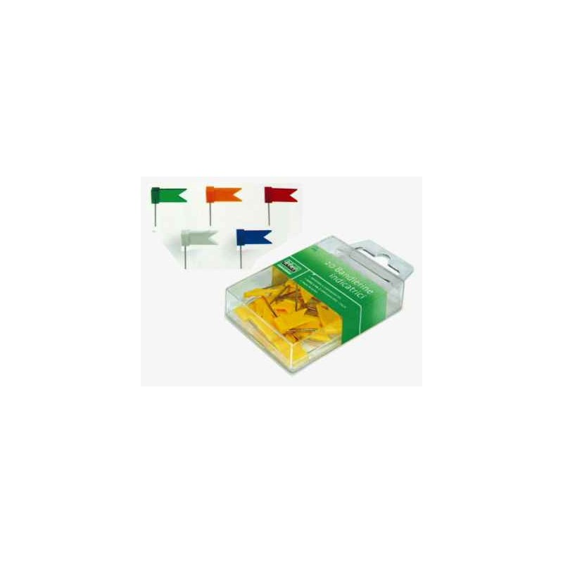 20 bandierine segnaletiche a spillo Lebez, colore giallo - 269-G 20 bandierine segnaletiche a spillo Lebez, colore giallo - 269-G