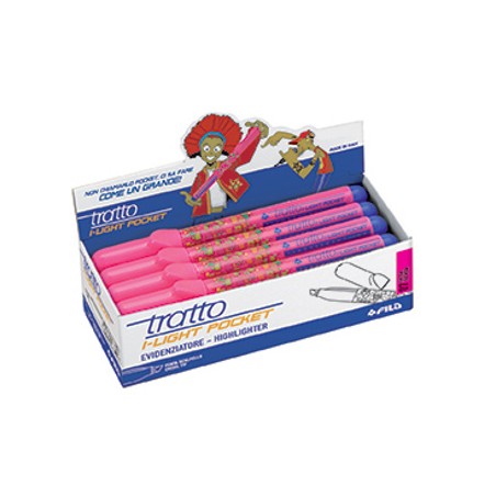 1 - FILA Tratto I-LIGHT POCKET Evidenziatore Slim Punta a Scalpello FUCSIA 12 Pezzi 831507