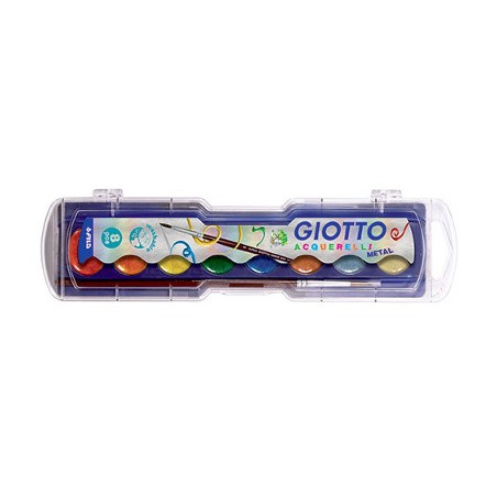 1 - FILA GIOTTO Kit 8 Acquerelli Effetto Metal + Pennello Pittura  3311