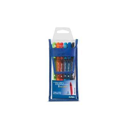 1 - Penna Biro Tratto Uno grip Fila 6 colori assortiti 8288