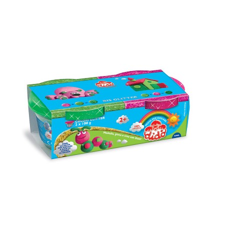 1 - Dido' pasta da modellare bis glitter verde magenta Fila