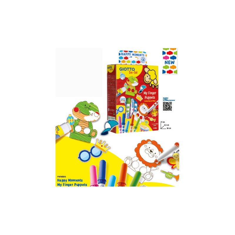 Giotto Be-Bè My Finger Puppets Happy Moments marionette da dita 478500 Giotto Be-Bè My Finger Puppets Happy Moments marionette da dita 478500