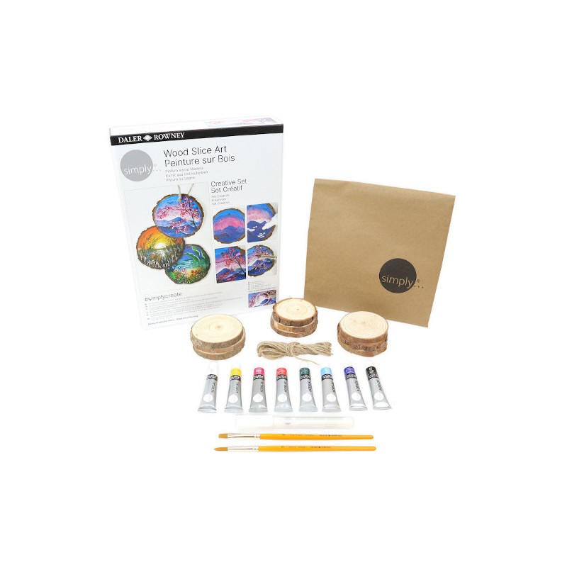 Daler-Rowney Simply Creative set pittura su fette di legno con colori acrilici D196250004 Daler-Rowney Simply Creative set pittura su fette di legno con colori acrilici D196250004