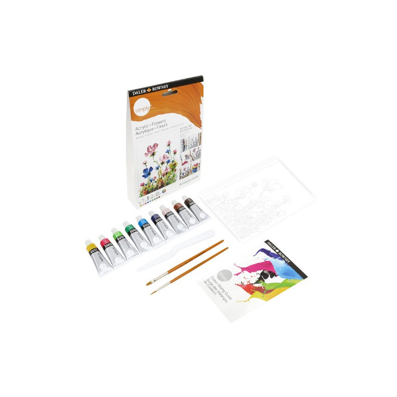 Daler-Rowney Simply Activity Set pittura con colori acrilici soggetto fiori D126500112 Daler-Rowney Simply Activity Set pittura con colori acrilici soggetto fiori D126500112