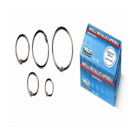 1 - NIJI 100 Anelli in Metallo Chiusura a Scatto 2,8 cm  452