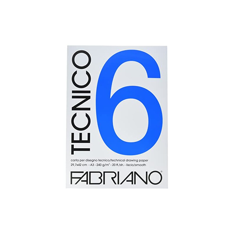 BLOCCO FABRIANO TECNICO 6 29,7X42 20F 240GR LISCIO 09829742