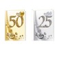 BIGLIETTI ANNIVERSARIO 25 50 GLITTER -12pz AN6528 BIGLIETTI ANNIVERSARIO 25 50 GLITTER -12pz AN6528