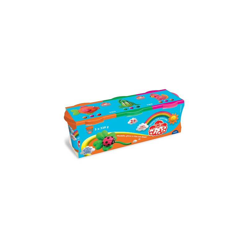 Didò Tris Barattoli 3 × 220 g pasta modellabile 390461 Didò Tris Barattoli 3 × 220 g pasta modellabile 390461