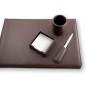Set da scrivania Niji 4 pezzi in ecopelle, colore marrone - 61864