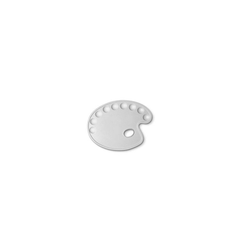 CWR tavolozza in plastica ovale 9 scomparti bianca 22x30 cm – 185