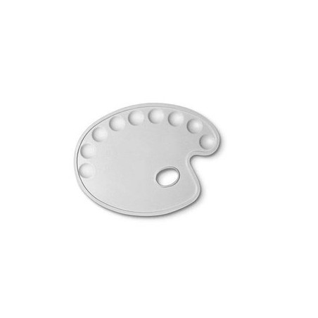 1 - CWR Tavolozza in Plastica Ovale 9 Scomparti Bianca 22x30 185