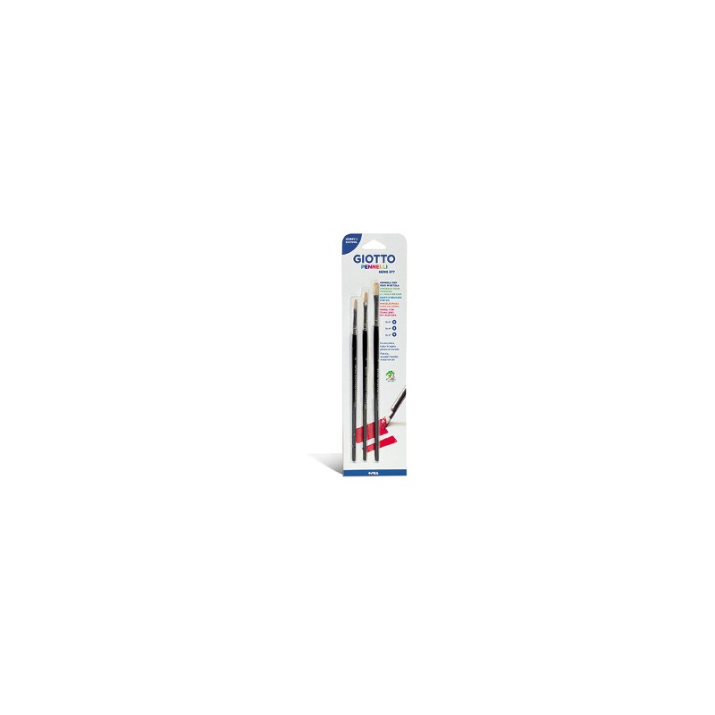 3 pezzi Pennelli Fila Giotto piatti 577/0-2-4 026100 3 pezzi Pennelli Fila Giotto piatti 577/0-2-4 026100