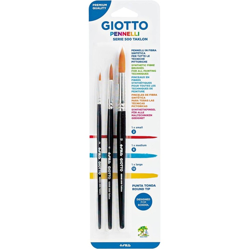 PENNELLI FILA GIOTTO TONDI TAKLON -3pz 500/2-6-12 025000 PENNELLI FILA GIOTTO TONDI TAKLON -3pz 500/2-6-12 025000