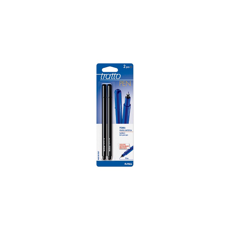 FILA Tratto Pen Metal Penna a Punta Sintetica Colore NERO 2 Pezzi 030803 FILA Tratto Pen Metal Penna a Punta Sintetica Colore NERO 2 Pezzi 030803